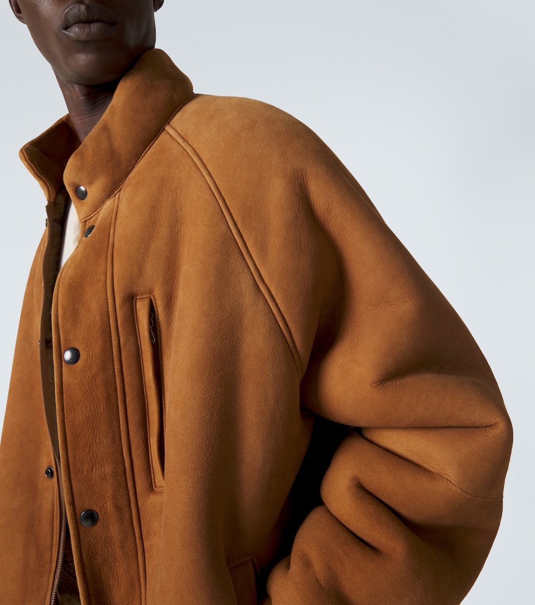 Shearling-lined suede jacket | A.Presse