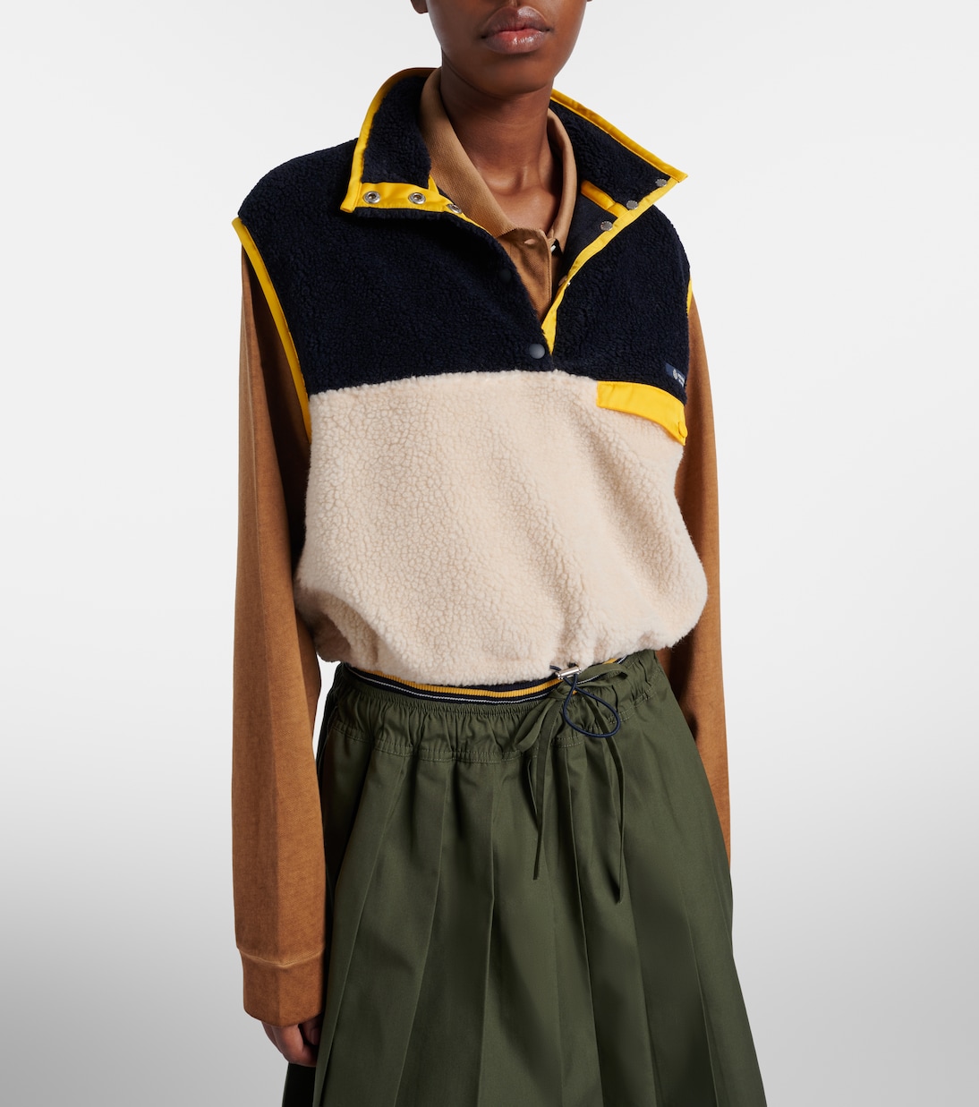 Cropped teddy vest | Prada