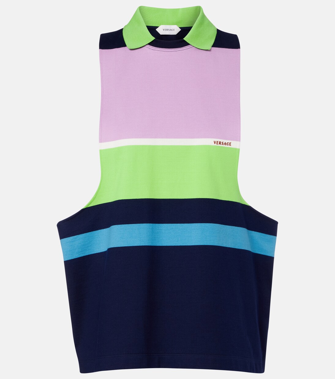 Striped cotton jersey tank top | Versace