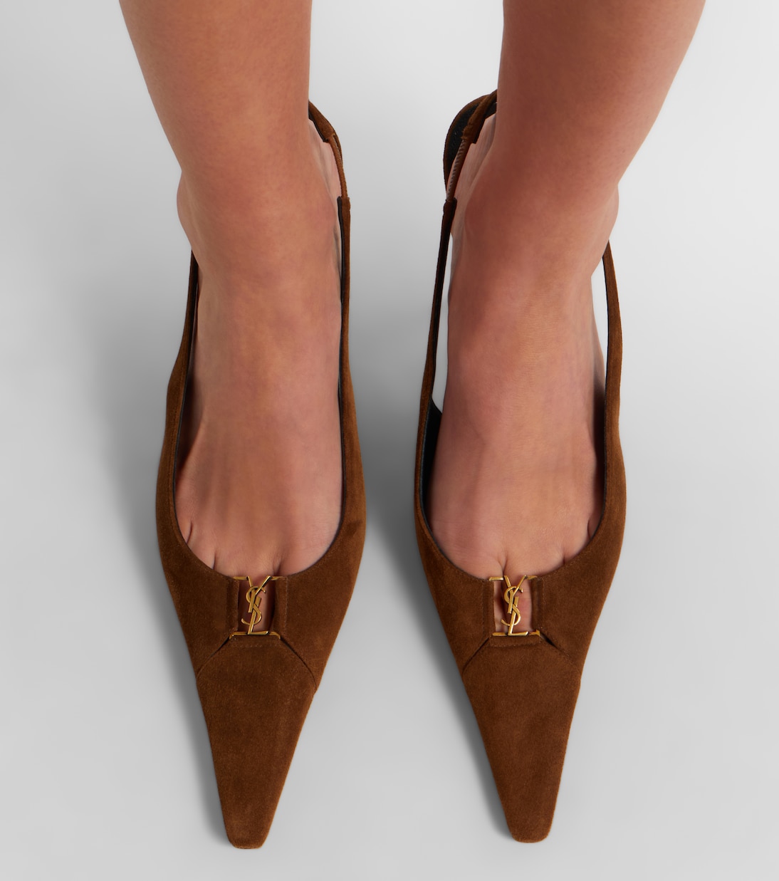 Babylone Breteuil suede slingback pumps | Saint Laurent