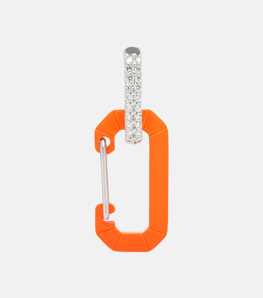Boucle d'oreille unique Chiara Small en or blanc 18 ct et diamants | Eéra