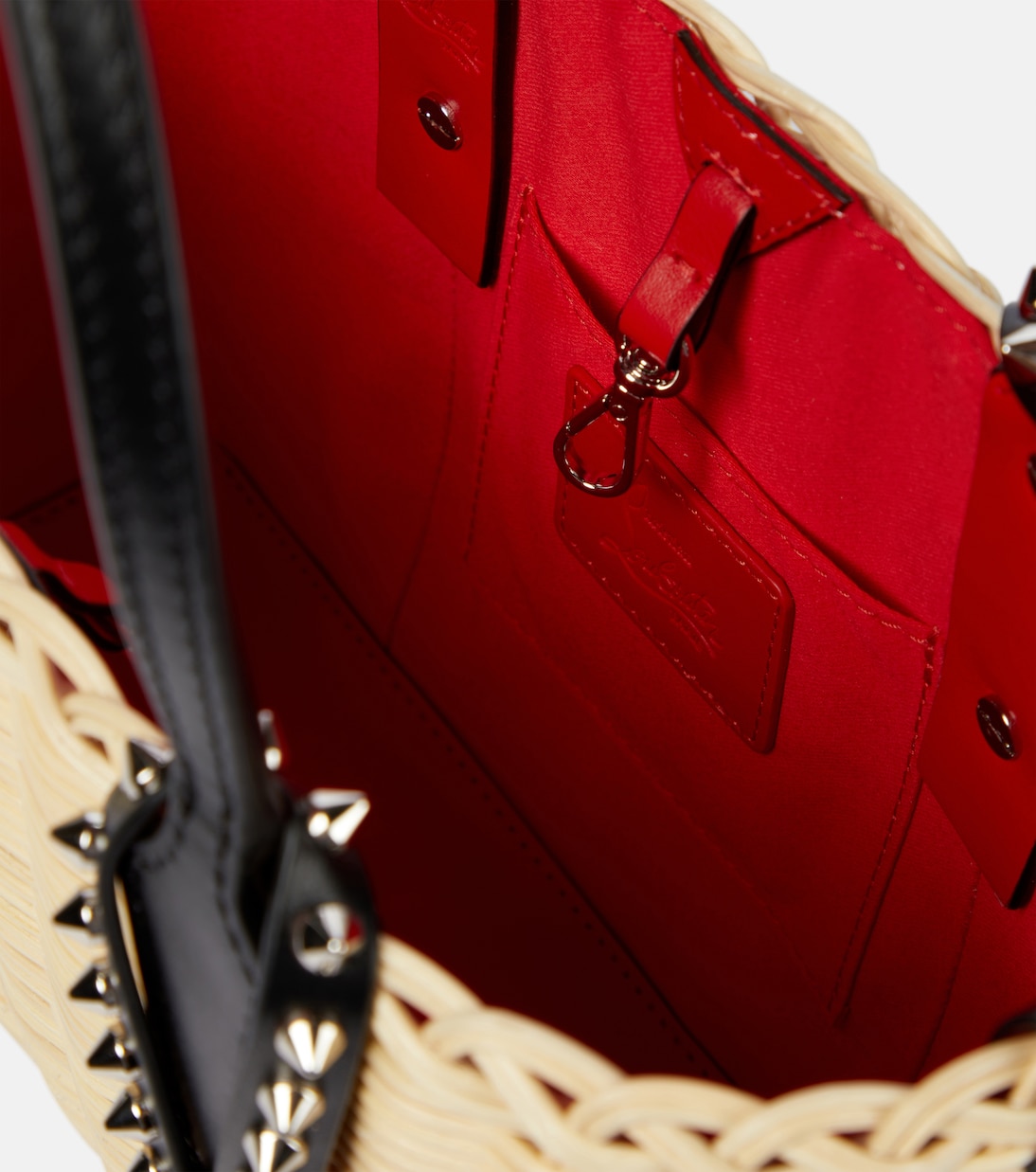 Cabata Small raffia and leather tote | Christian Louboutin