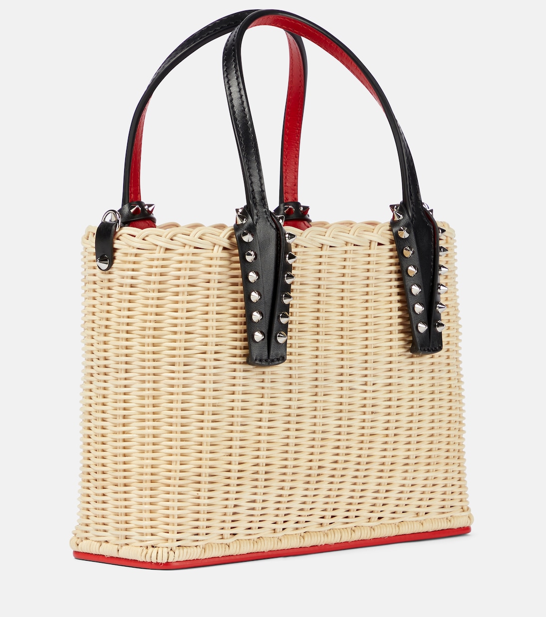 Cabata Small raffia and leather tote | Christian Louboutin