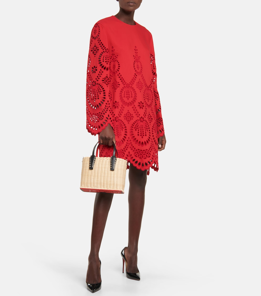 Cabata Small raffia and leather tote | Christian Louboutin