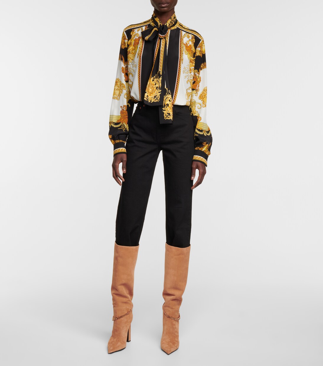 Stiefel aus Veloursleder | Versace