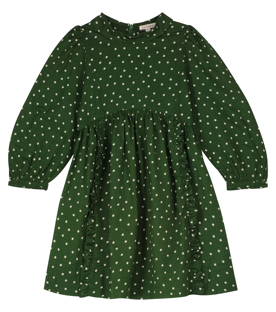 Earth printed cotton dress | Caramel
