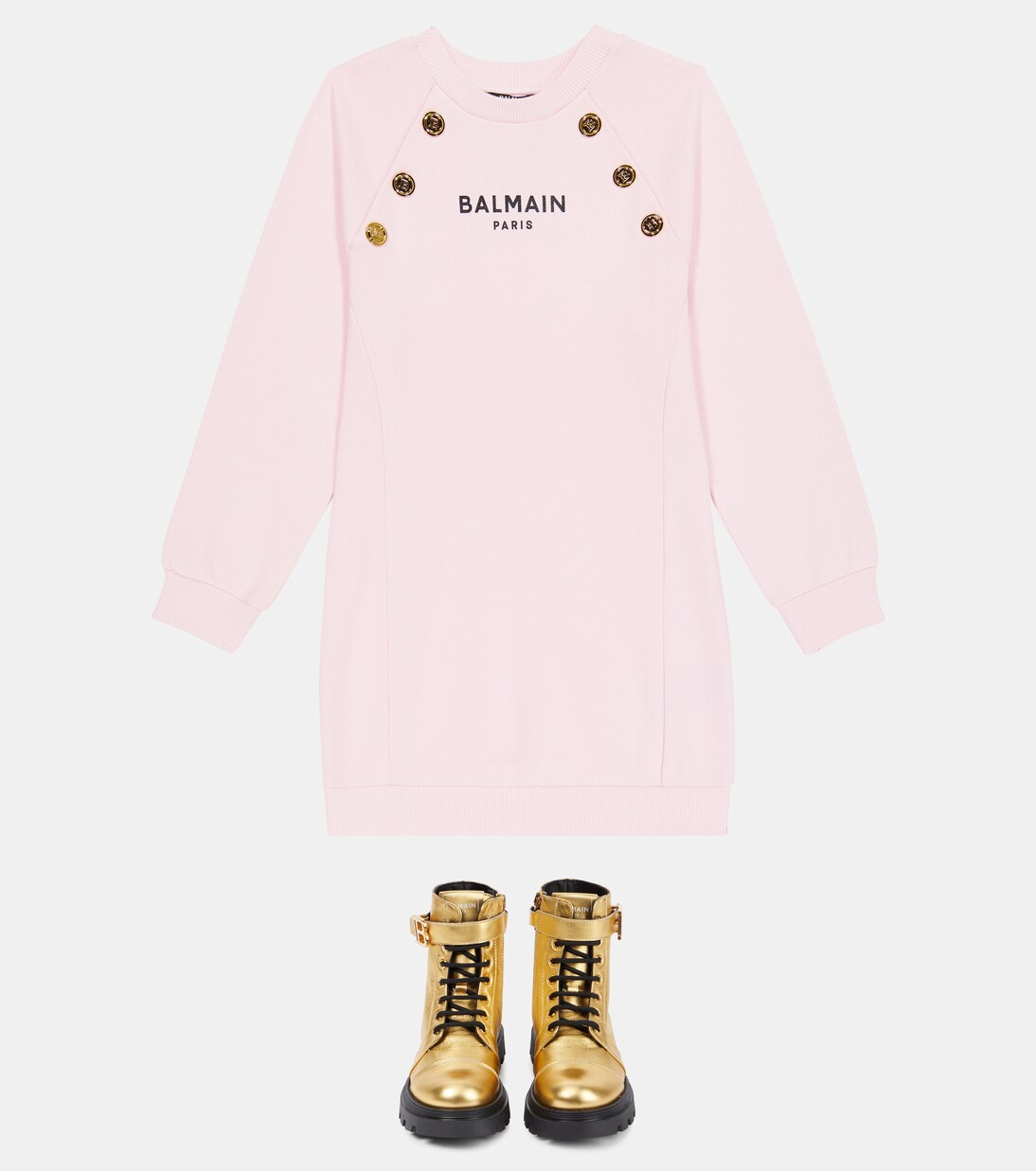 Kleid aus Baumwolle | Balmain Kids