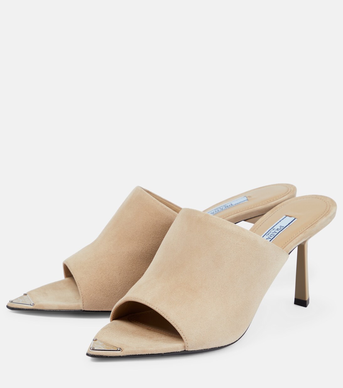 Logo suede mules | Prada