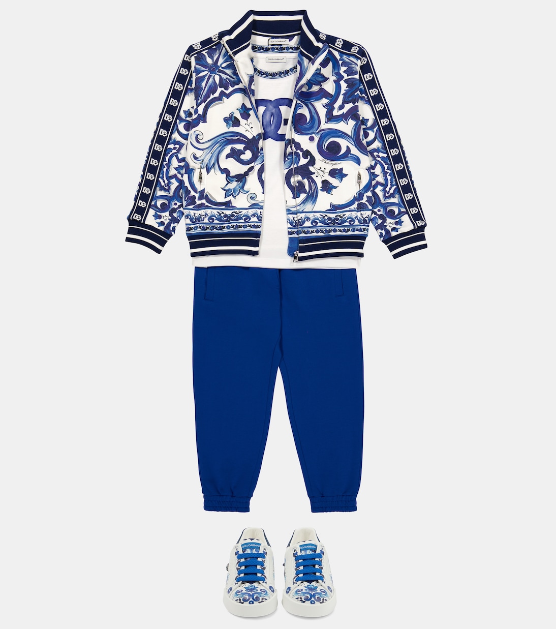 Majolica cotton jersey sweatshirt | Dolce&Gabbana Kids
