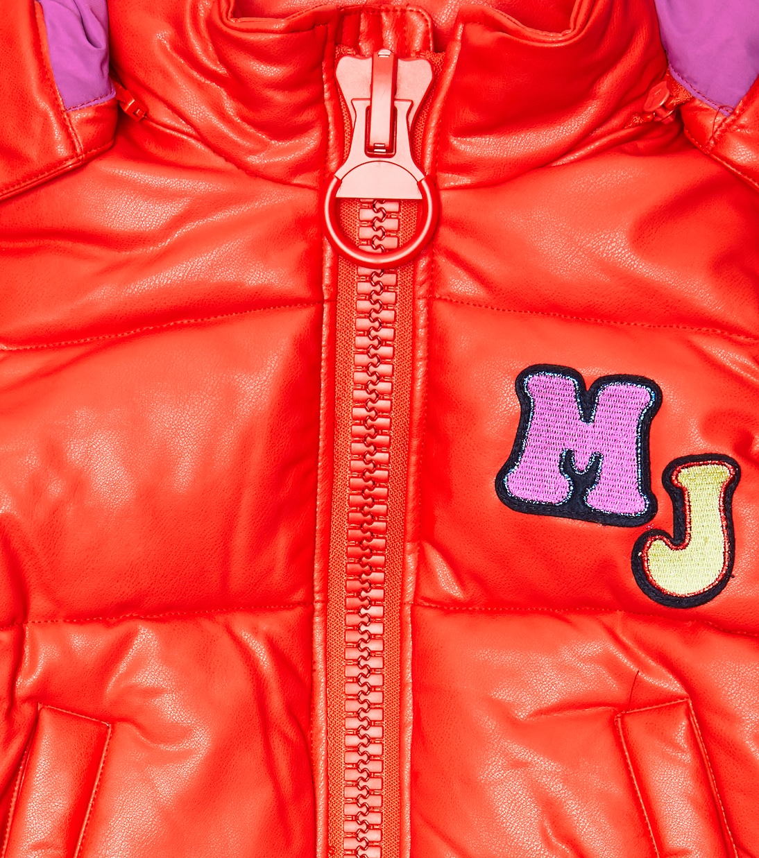 Logo padded faux leather jacket | Marc Jacobs Kids