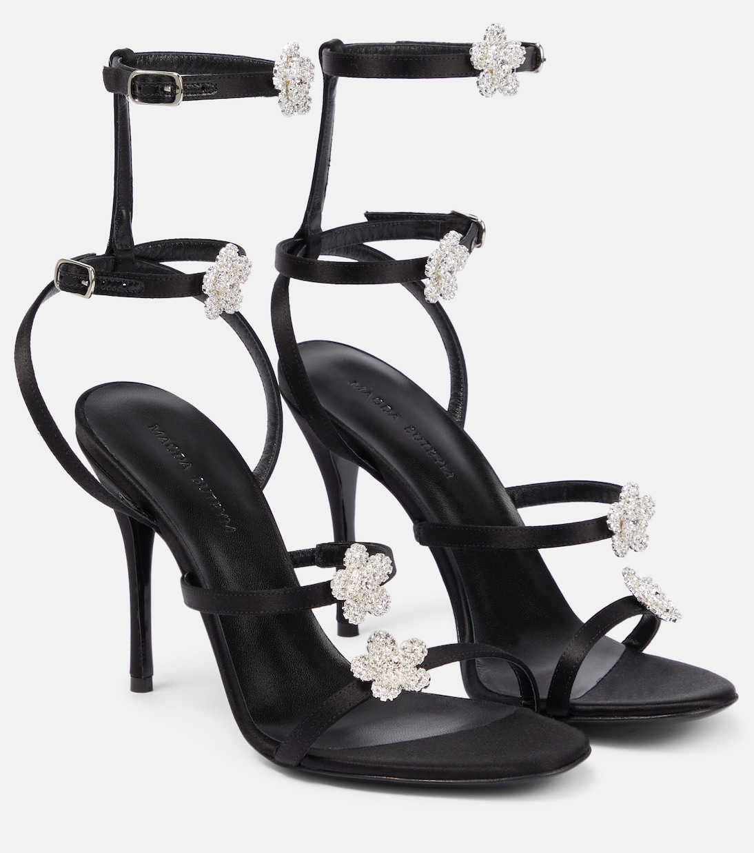 Crystal-embellished satin sandals | Magda Butrym