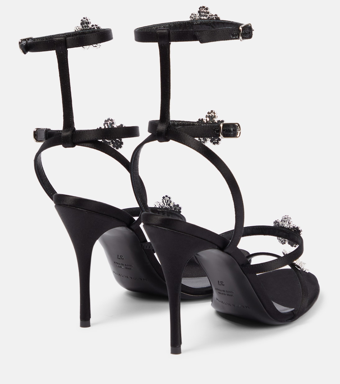 Crystal-embellished satin sandals | Magda Butrym
