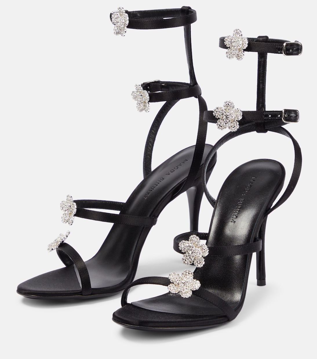 Crystal-embellished satin sandals | Magda Butrym