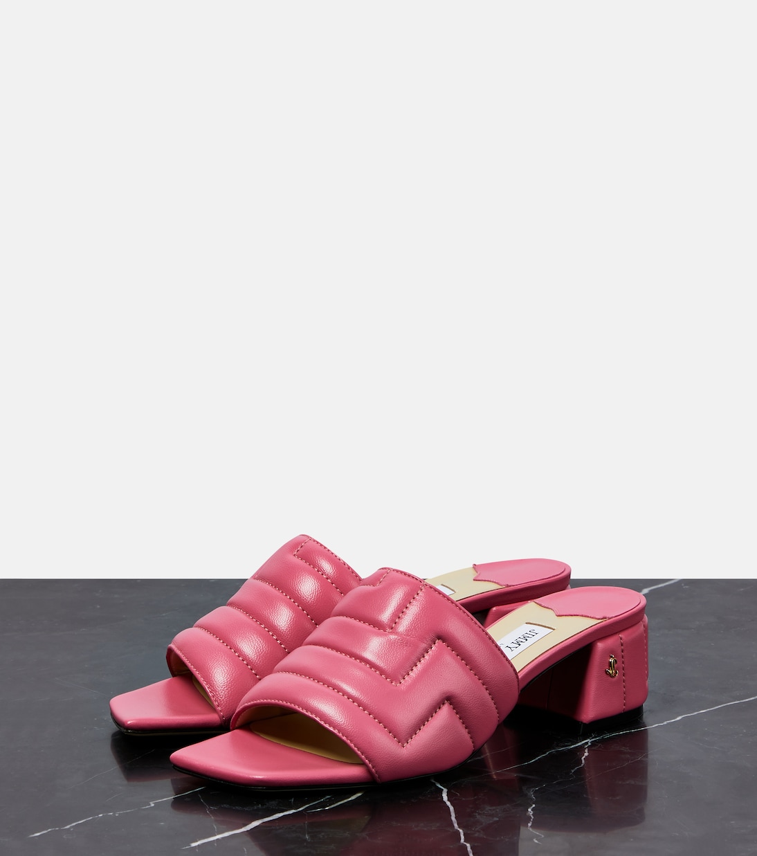 Mules Themis in pelle matelassé | Jimmy Choo