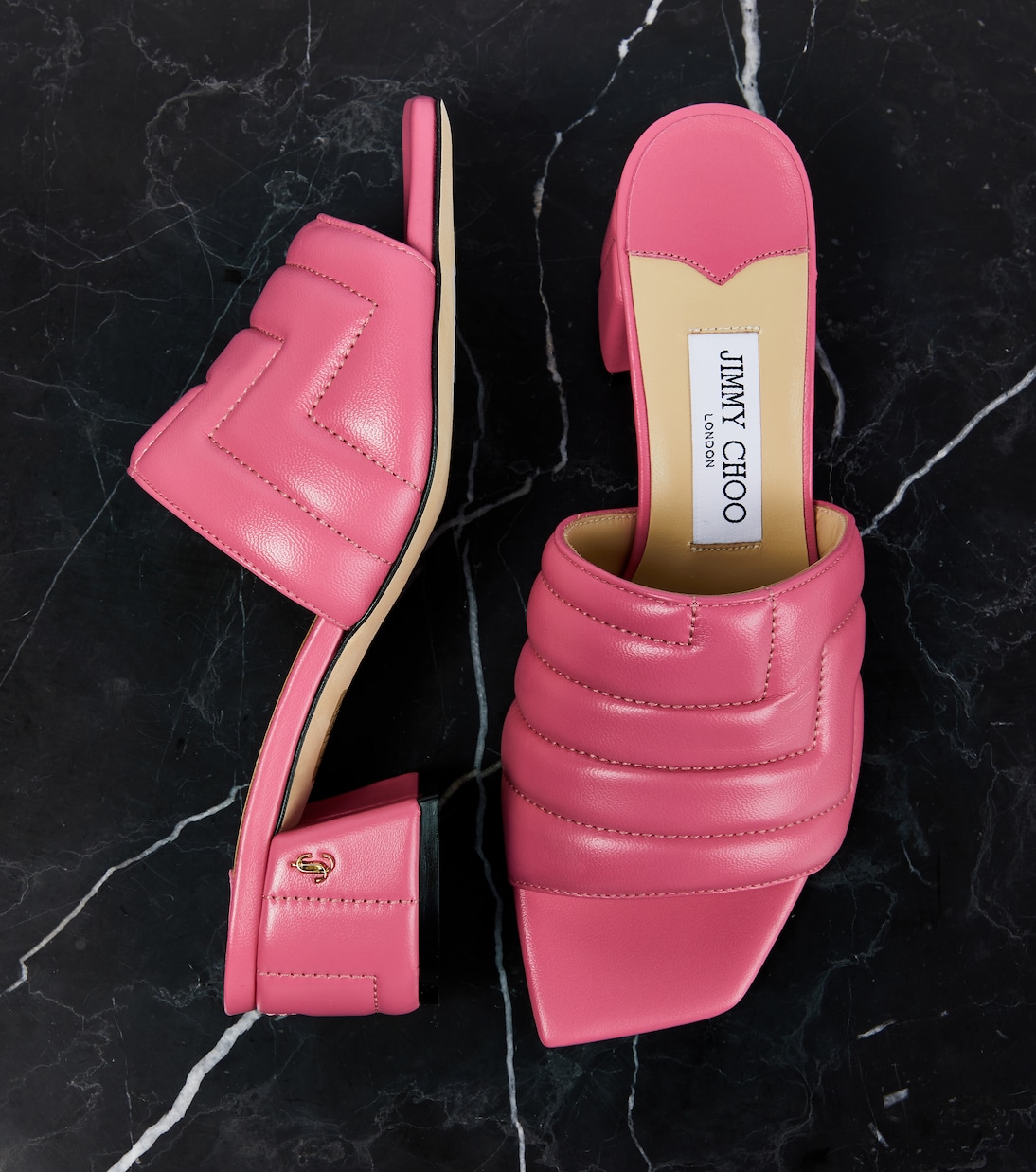 Mules Themis in pelle matelassé | Jimmy Choo