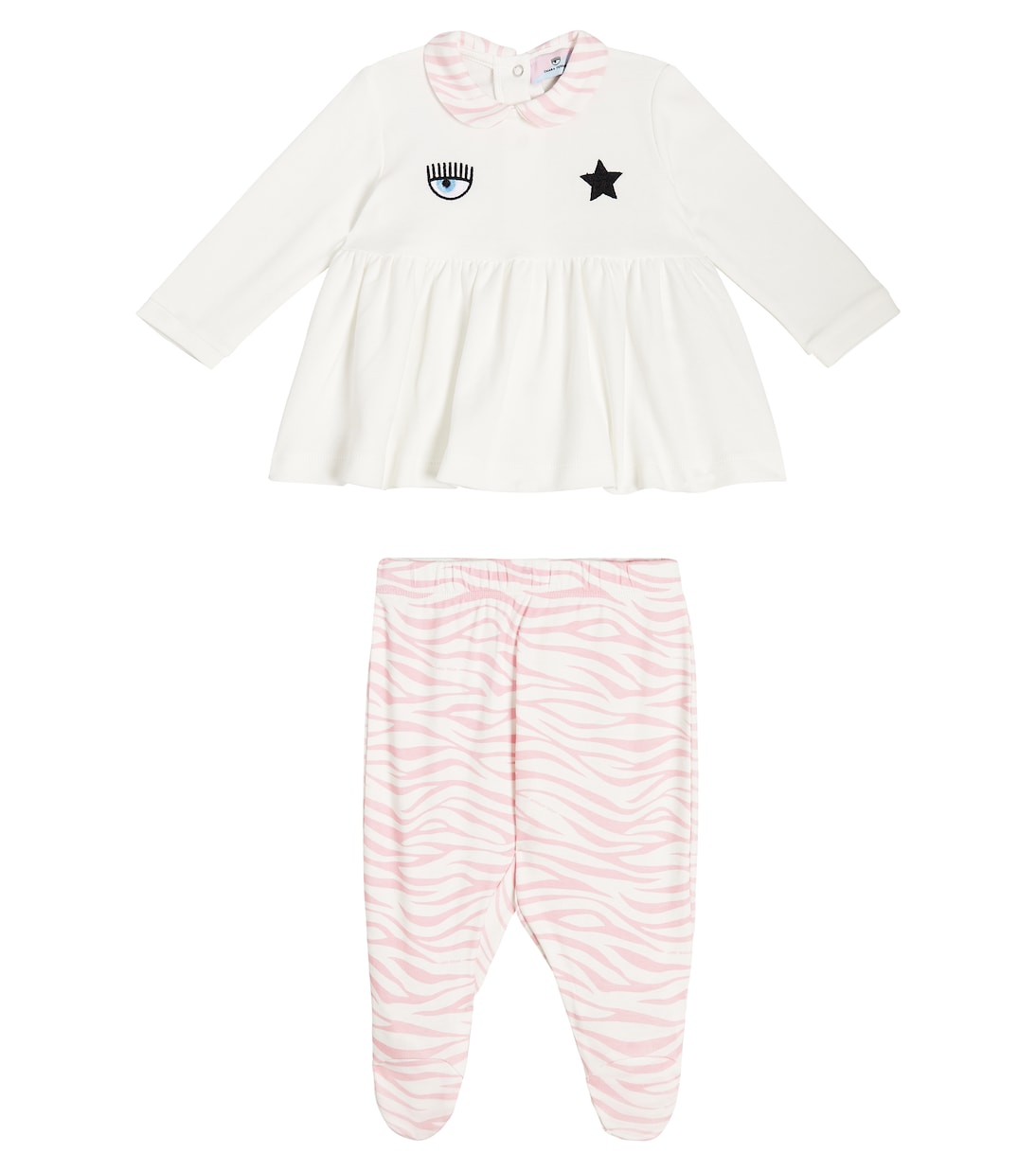 x Chiara Ferragni Baby - Top e pantaloni Eyestar in cotone | Monnalisa