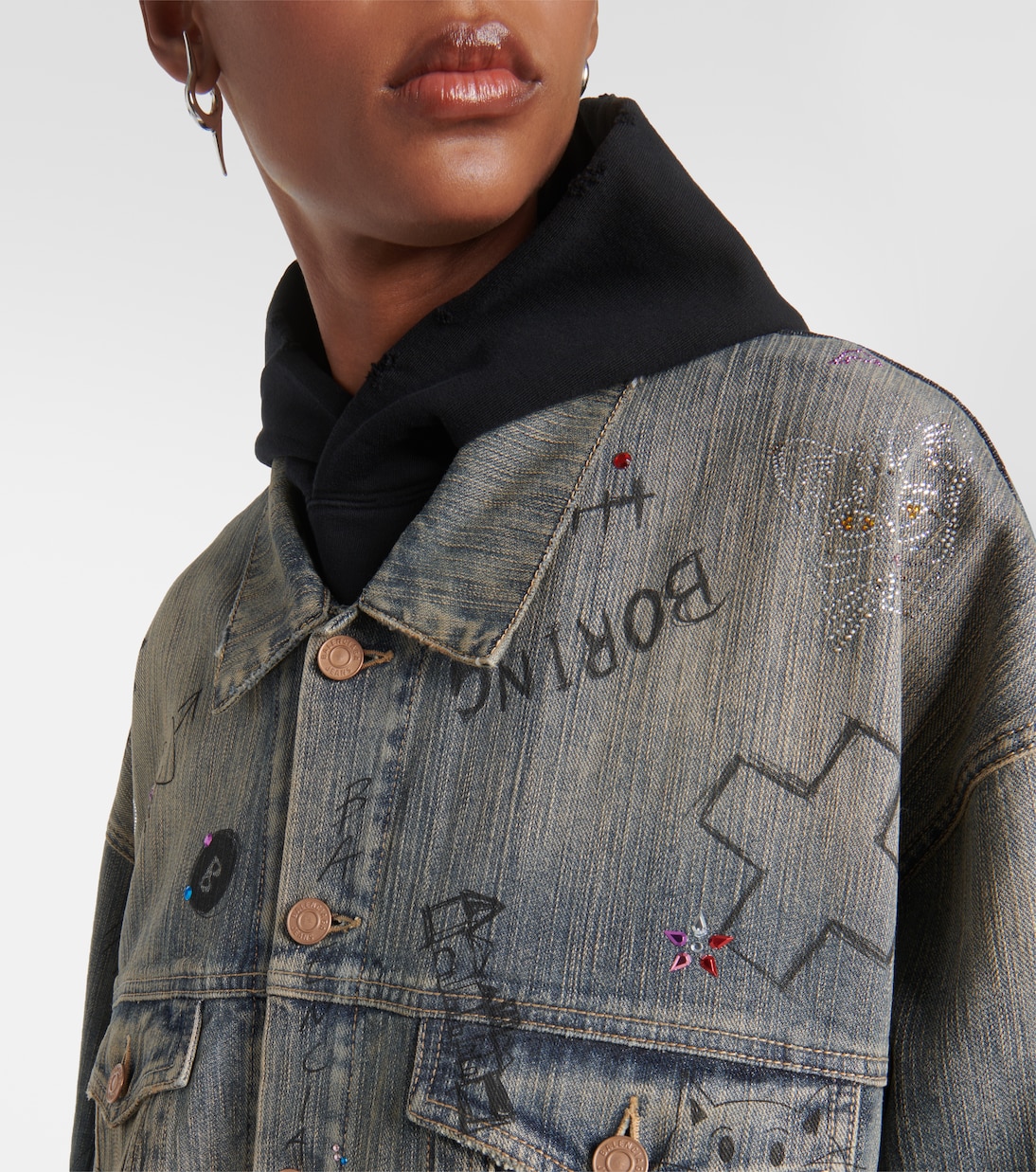 Embellished denim jacket | Balenciaga