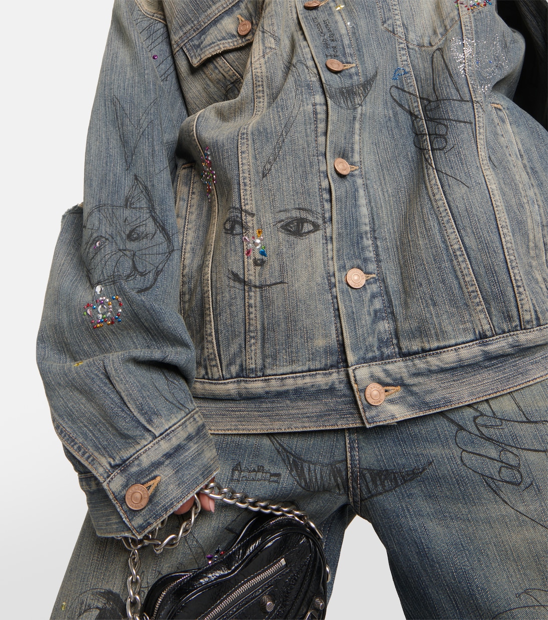 Embellished denim jacket | Balenciaga