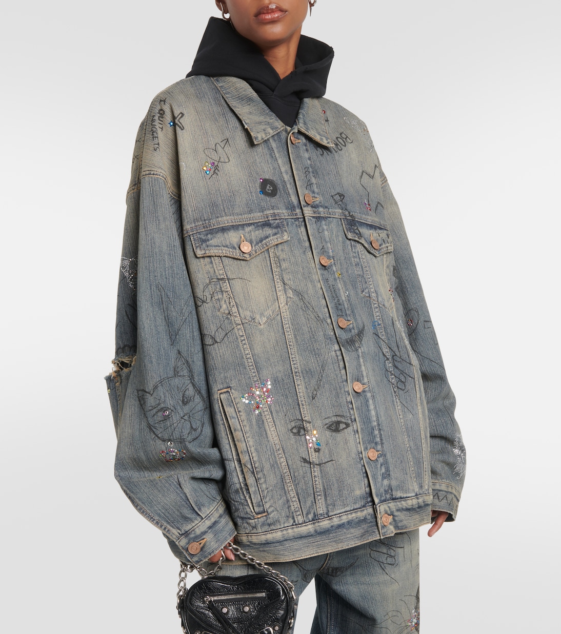Embellished denim jacket | Balenciaga