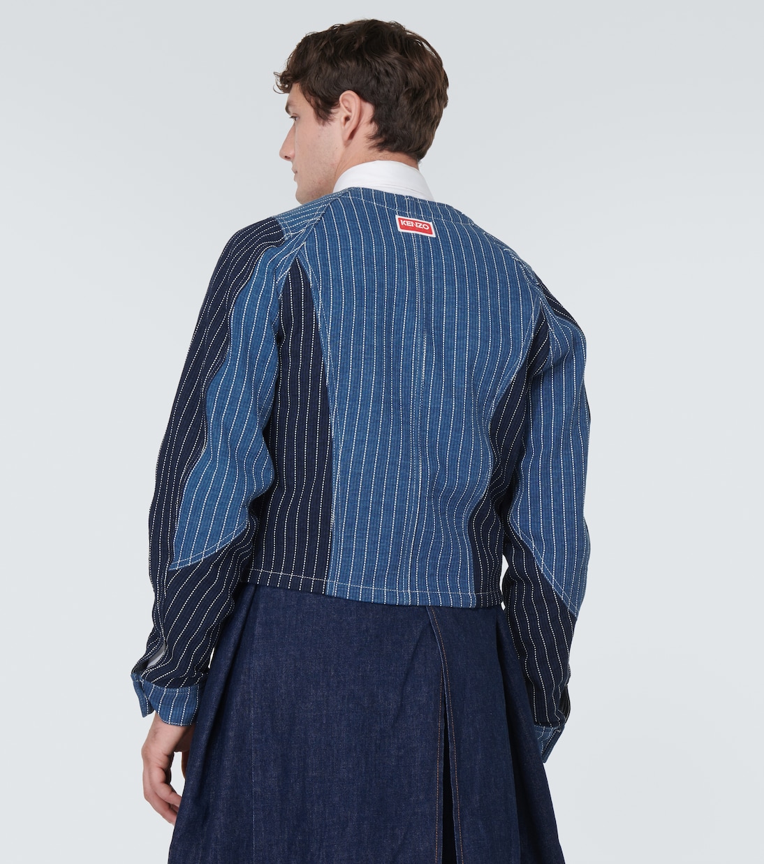 Patchwork striped denim jacket  | Kenzo