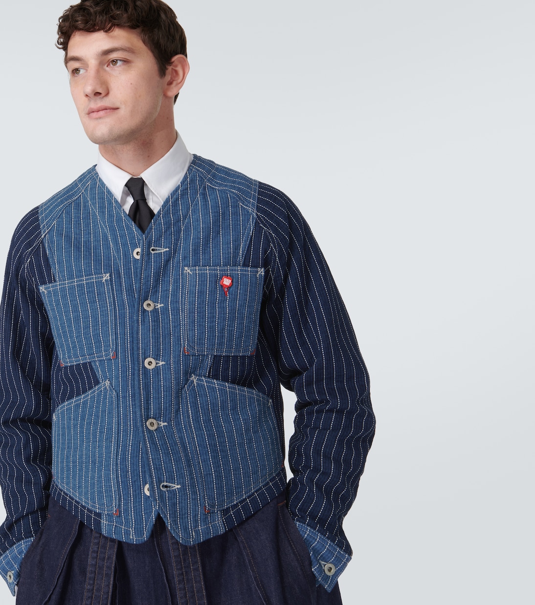 Patchwork striped denim jacket  | Kenzo