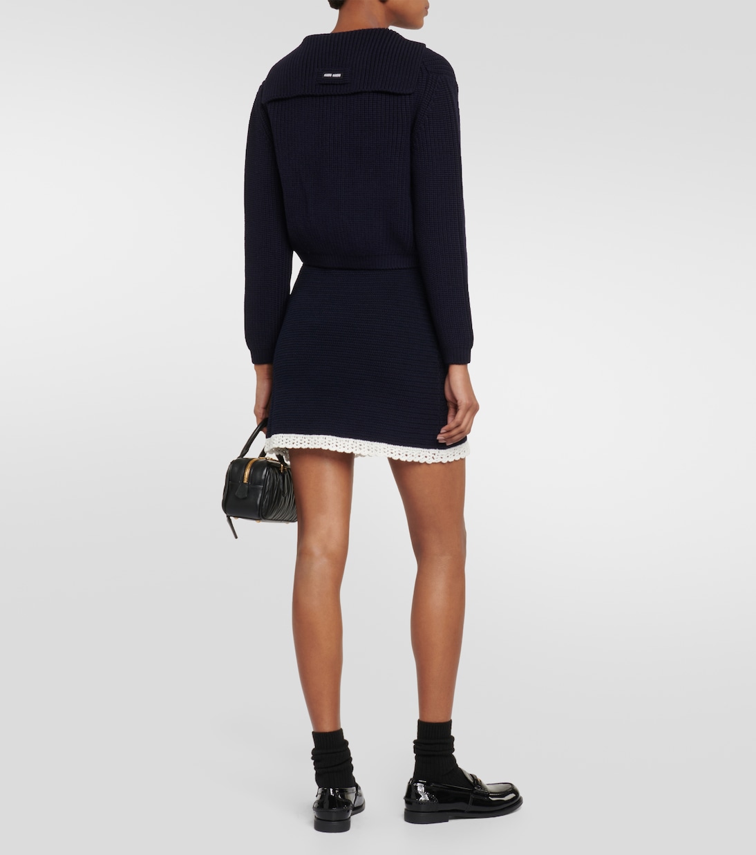 Minigonna in crochet di misto cotone | Miu Miu