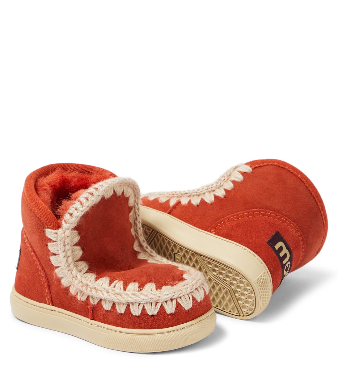 Sneakers aus Veloursleder mit Shearling | Mou Kids