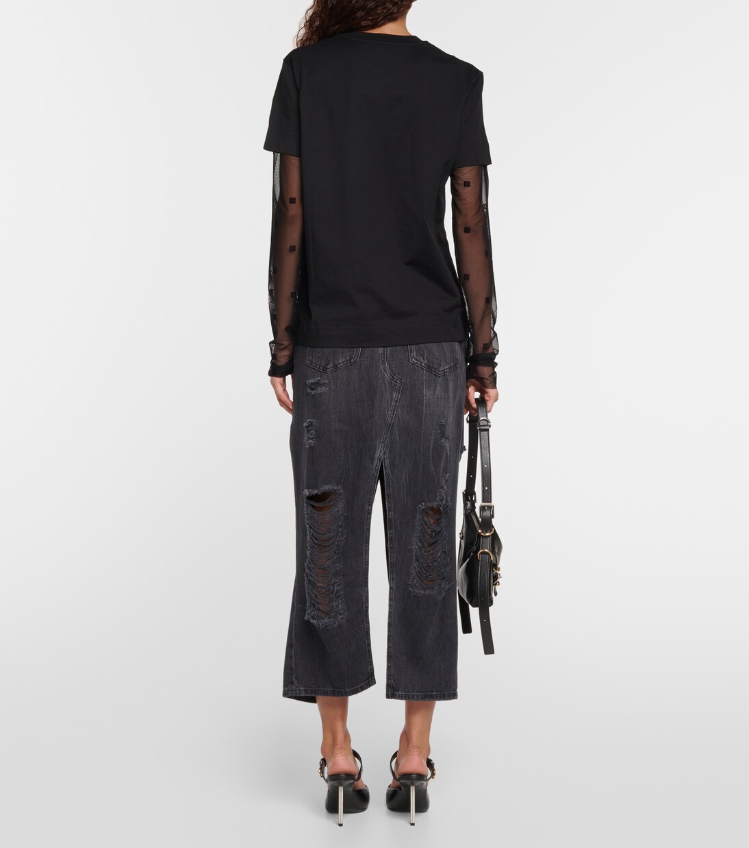 Camiseta de Algodón con Detalles de Tul de Givenchy para Jóvenes
