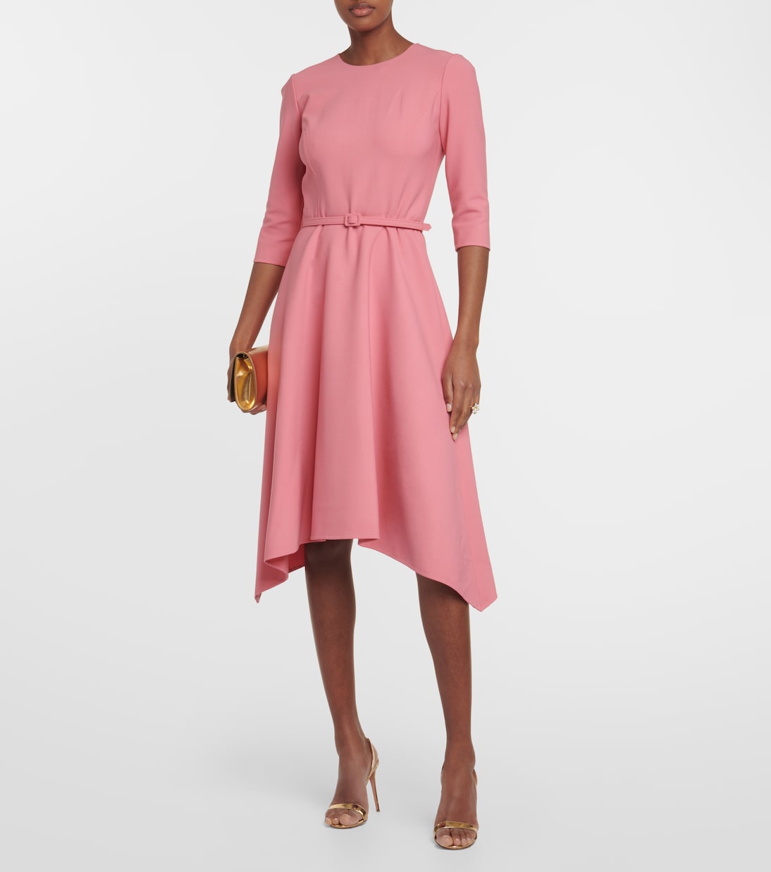 Vestido midi de mezcla de lana | Oscar de la Renta