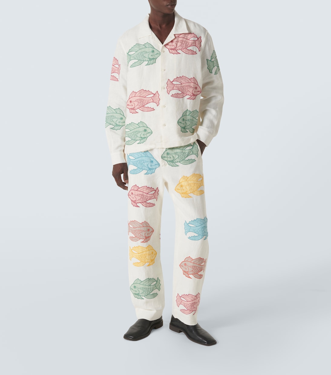 Camicia Piscine in lino con ricamo | Bode