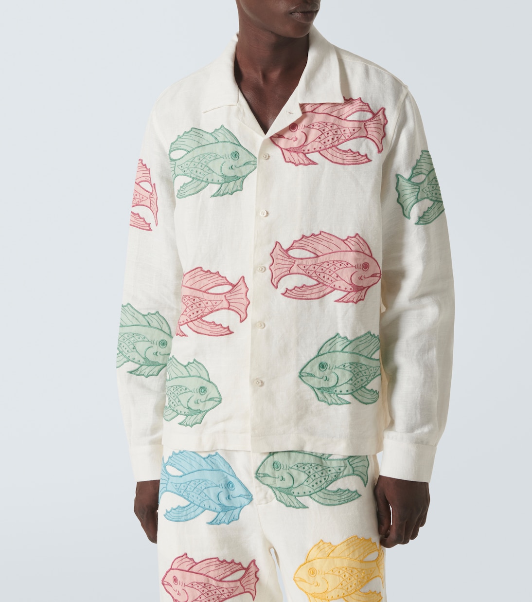 Camicia Piscine in lino con ricamo | Bode