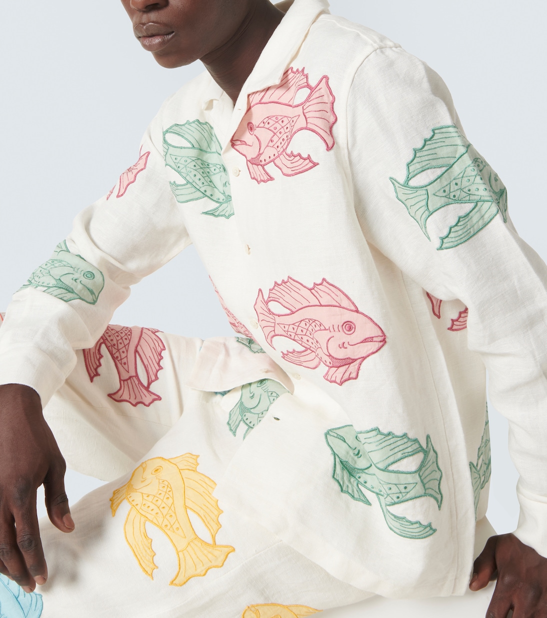Camicia Piscine in lino con ricamo | Bode
