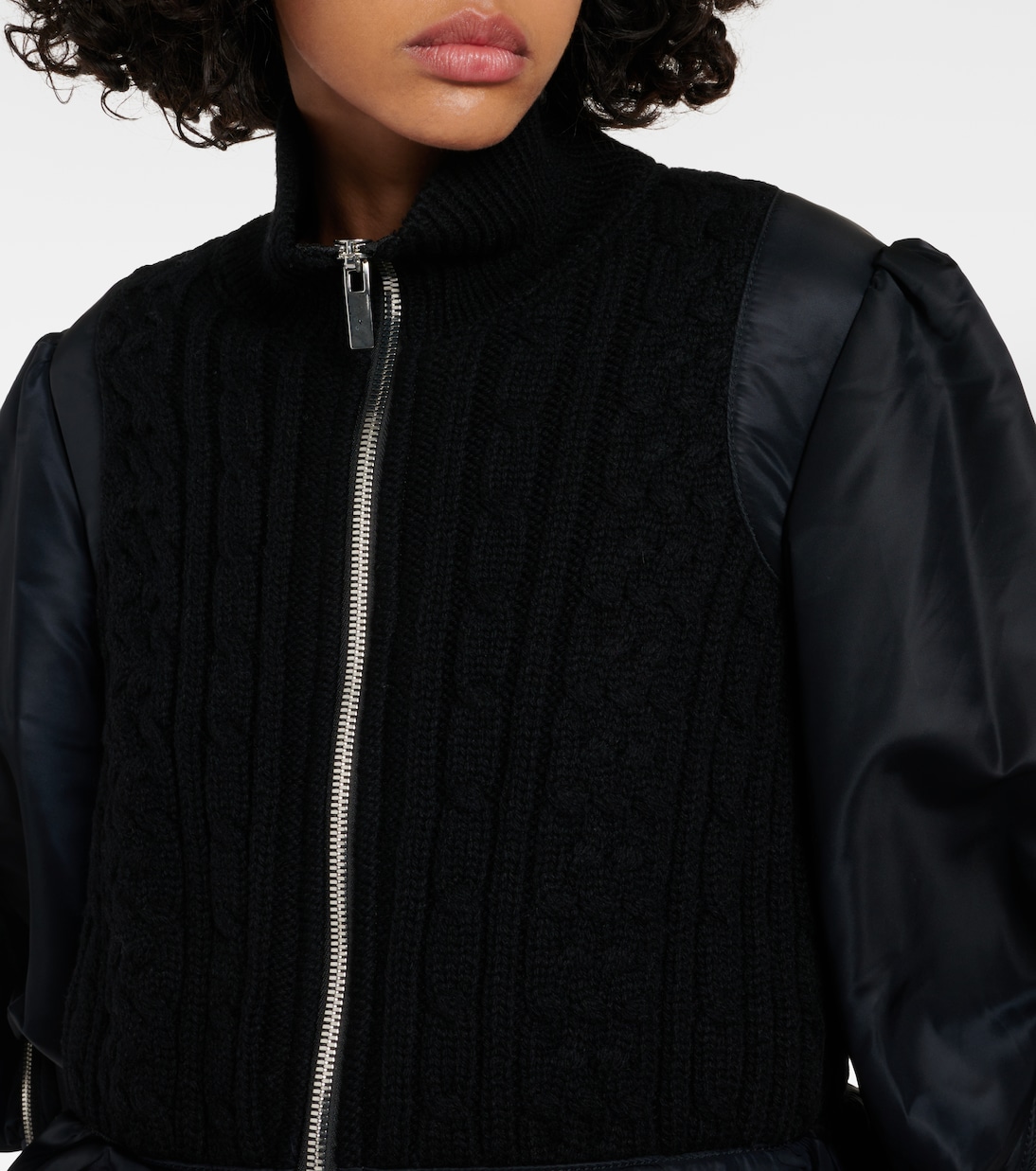Peplum wool and technical bomber jacket  | Noir Kei Ninomiya