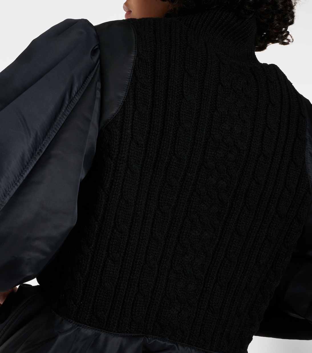 Peplum wool and technical bomber jacket  | Noir Kei Ninomiya