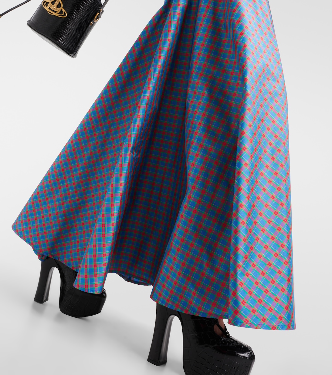 Checked ruffled silk-blend maxi skirt | Vivienne Westwood