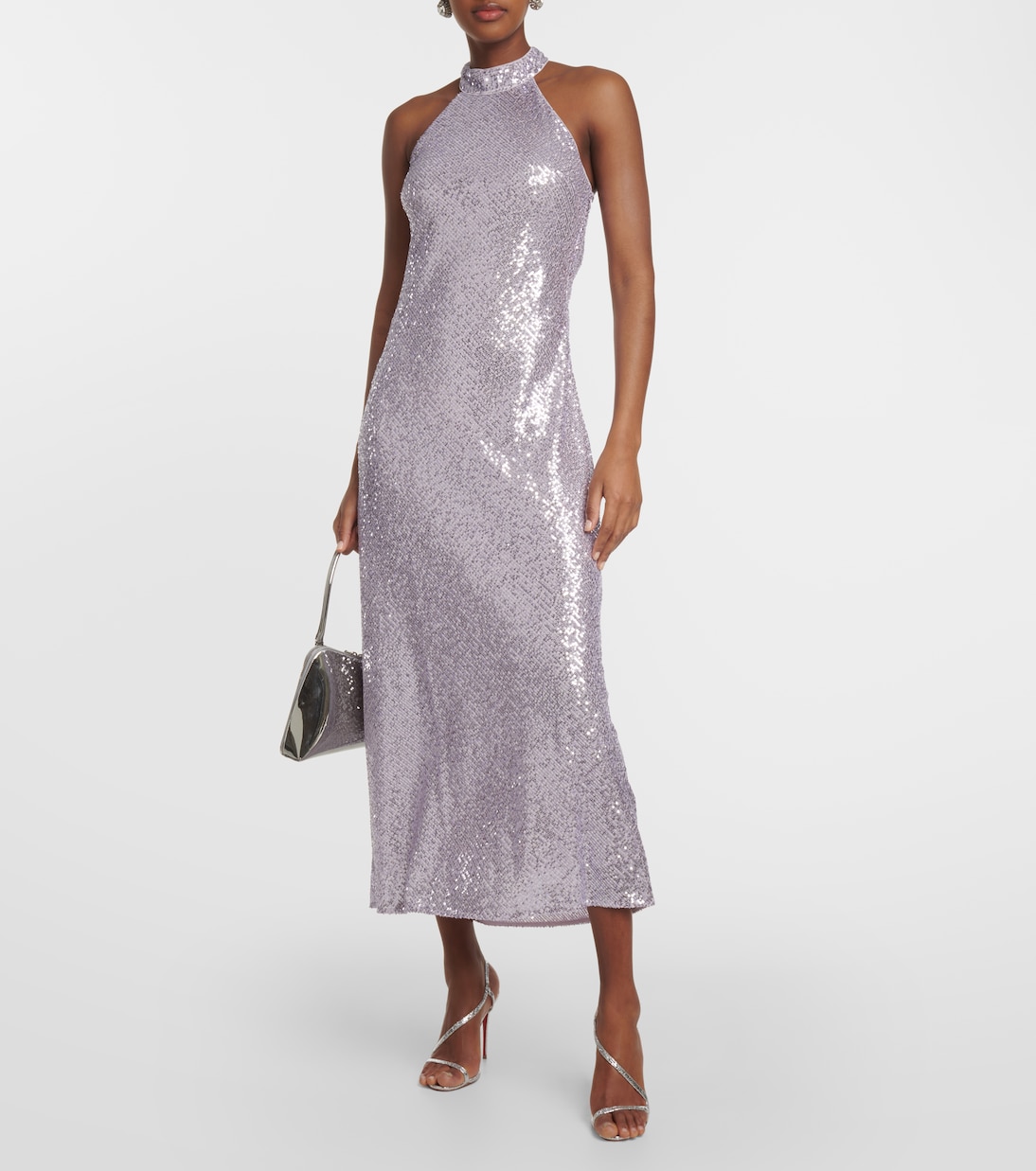 Vestido largo Zuri con cuello halter | Rixo