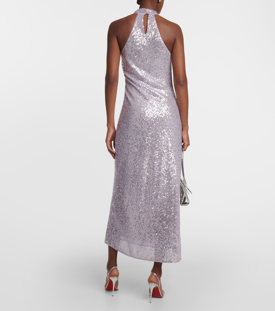 Vestido largo Zuri con cuello halter | Rixo