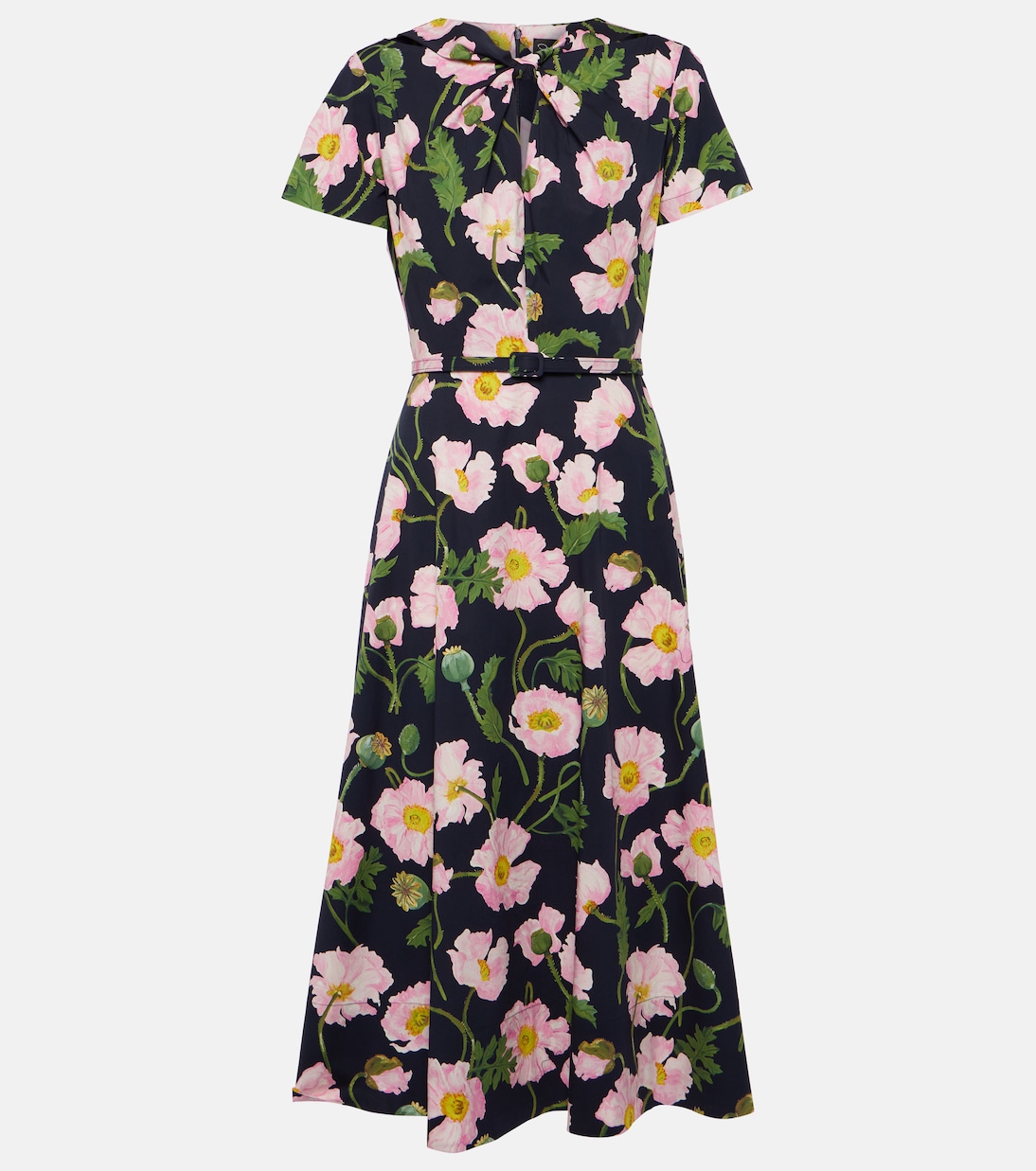 Floral cotton poplin midi dress | Oscar de la Renta