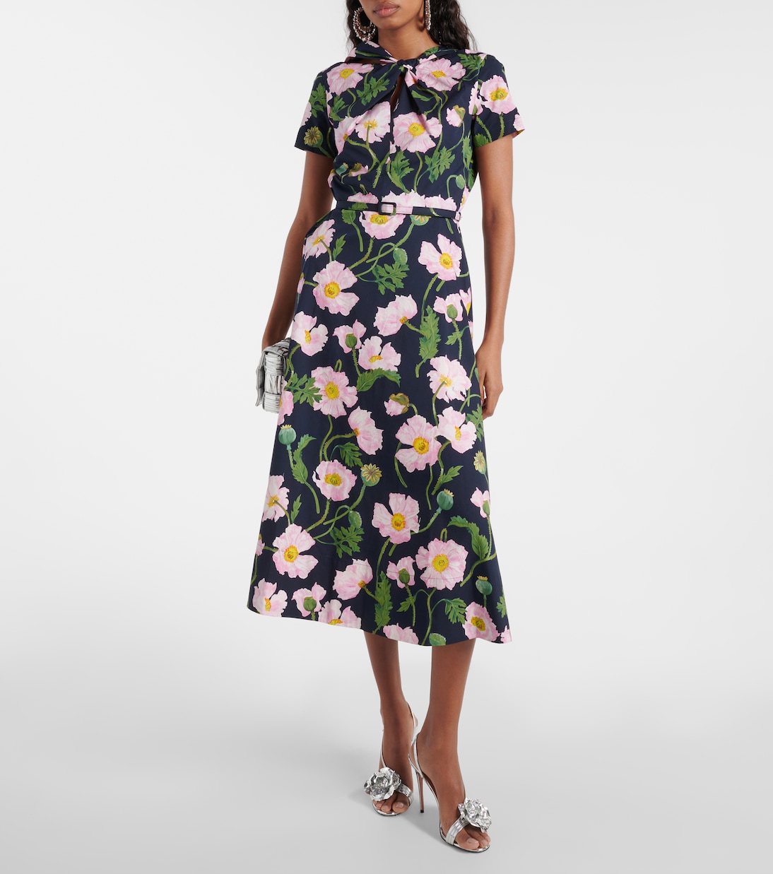 Floral cotton poplin midi dress | Oscar de la Renta