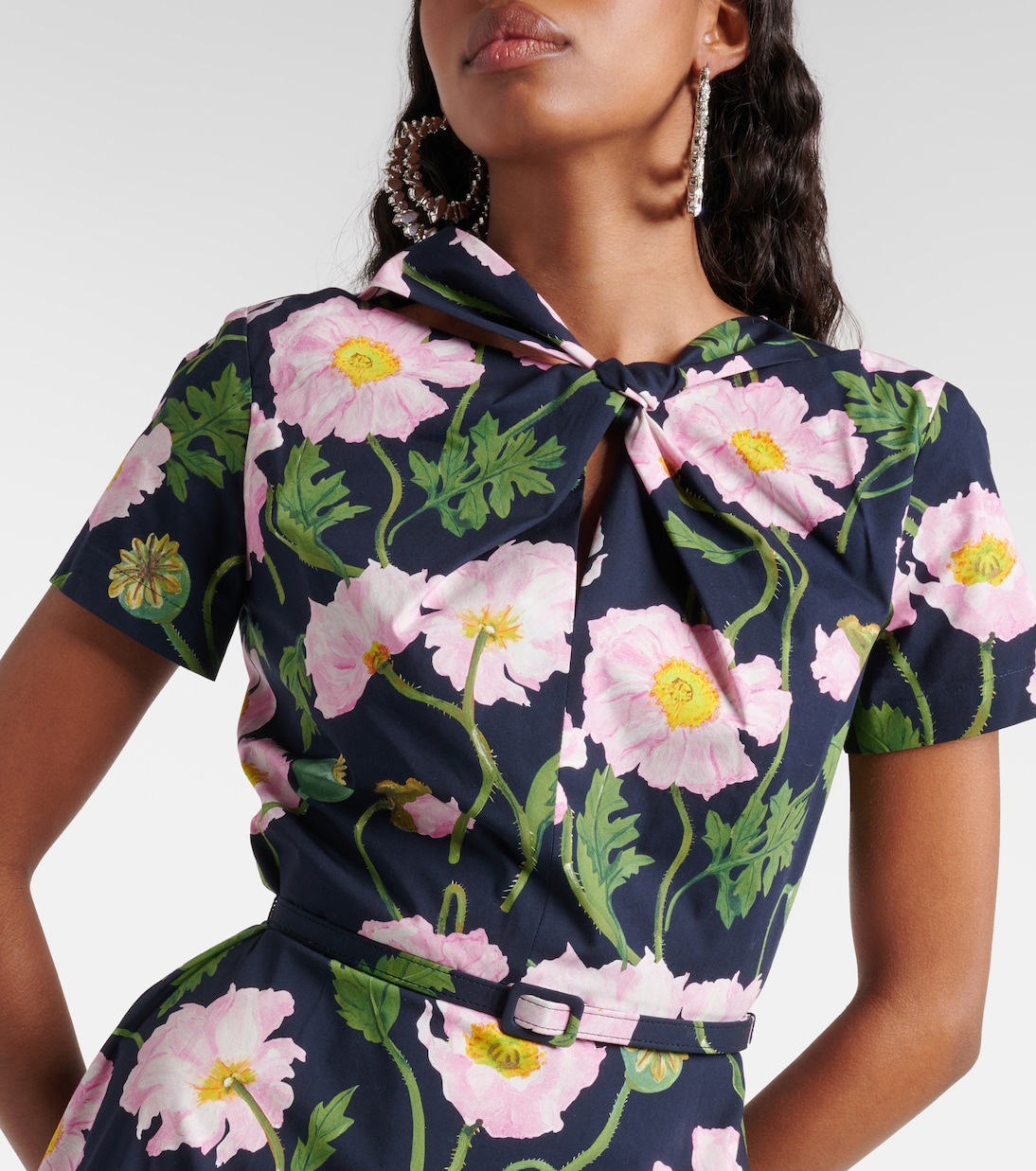 Floral cotton poplin midi dress | Oscar de la Renta