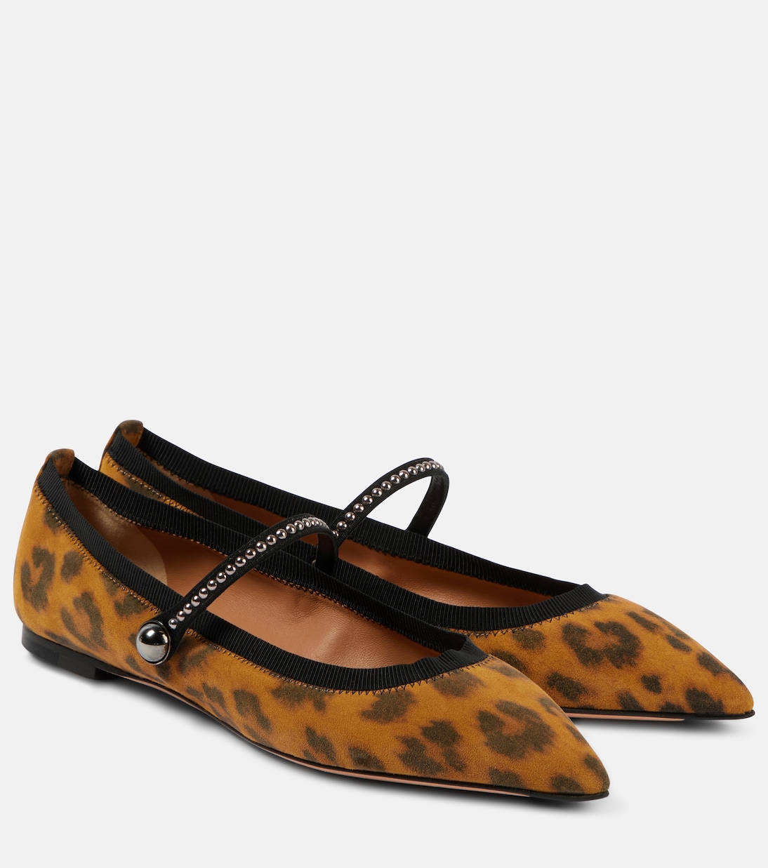Bedruckte Mary-Jane-Ballerinas Romy aus Veloursleder | Aquazzura