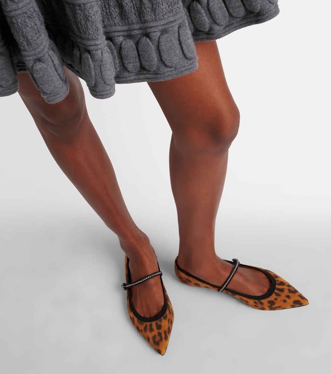 Bedruckte Mary-Jane-Ballerinas Romy aus Veloursleder | Aquazzura