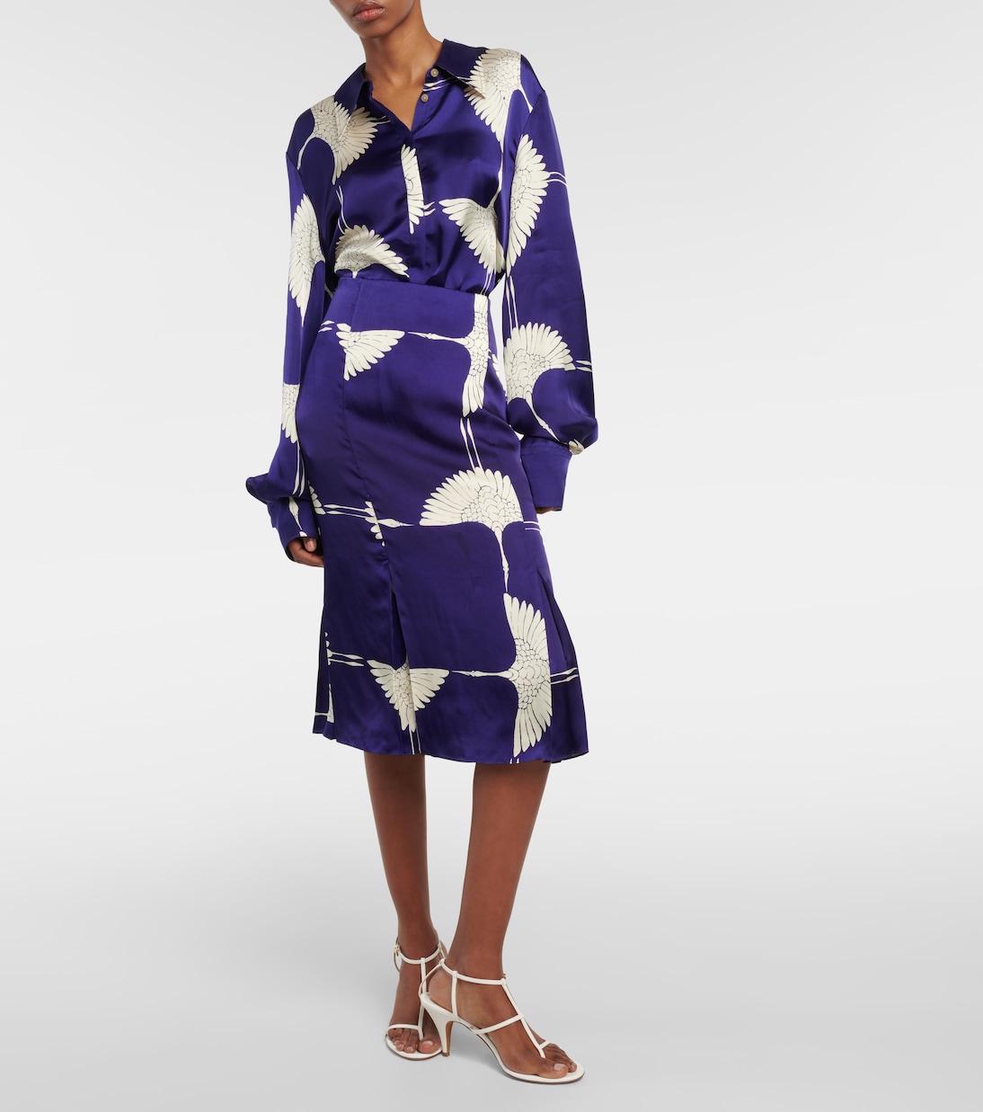 Levy printed twill midi skirt | Khaite