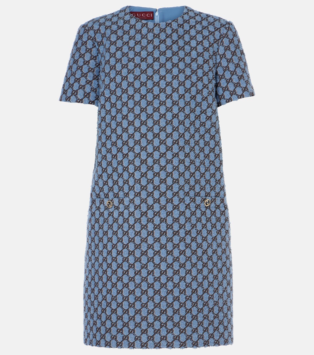 GG Shadow boucle minidress in blue Gucci Mytheresa
