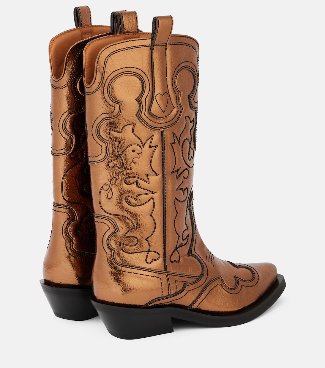 Botas altas Black Feminine de piel sintética | Ganni