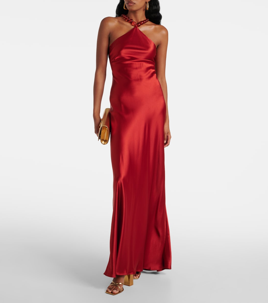 Cadence beaded satin gown | Staud