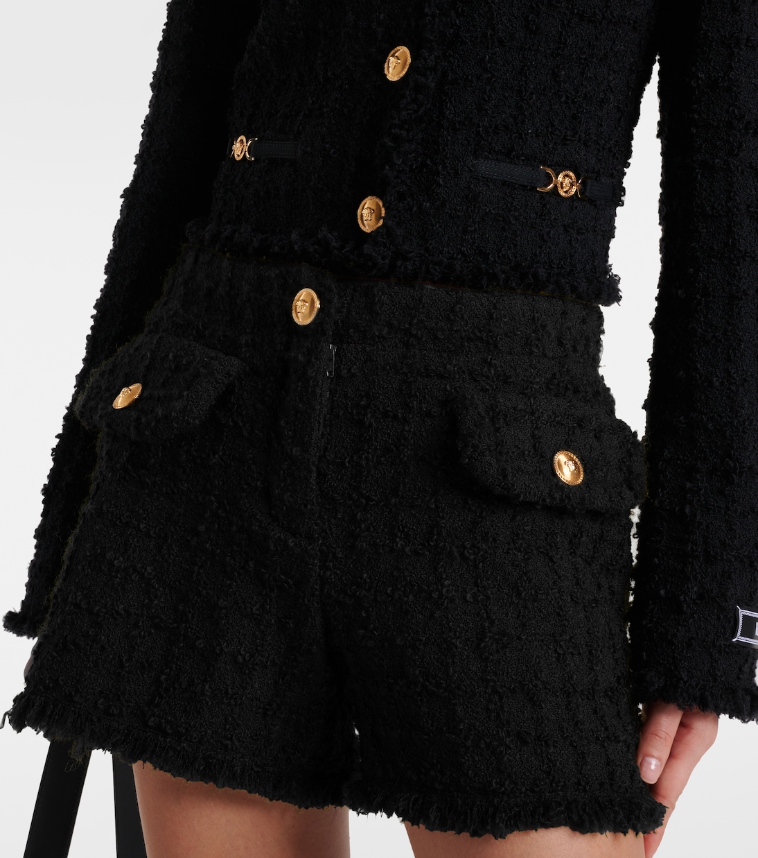 Short Heritage en tweed de coton mélangé | Versace