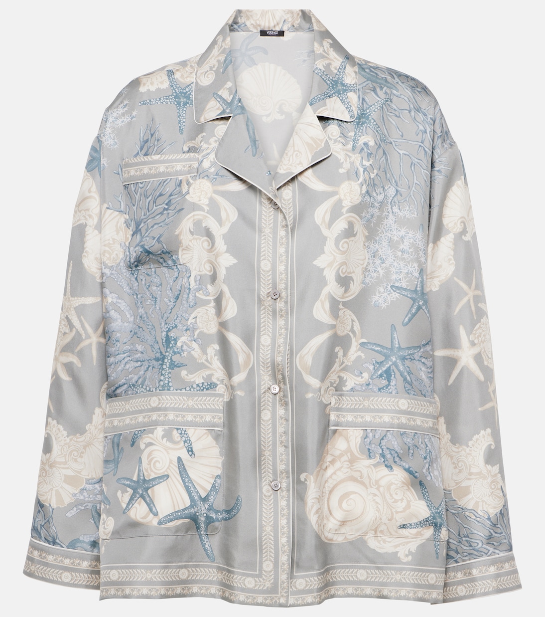 Chemise Barocco Sea oversize en soie | Versace