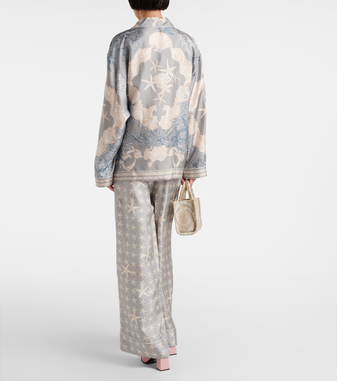 Chemise Barocco Sea oversize en soie | Versace