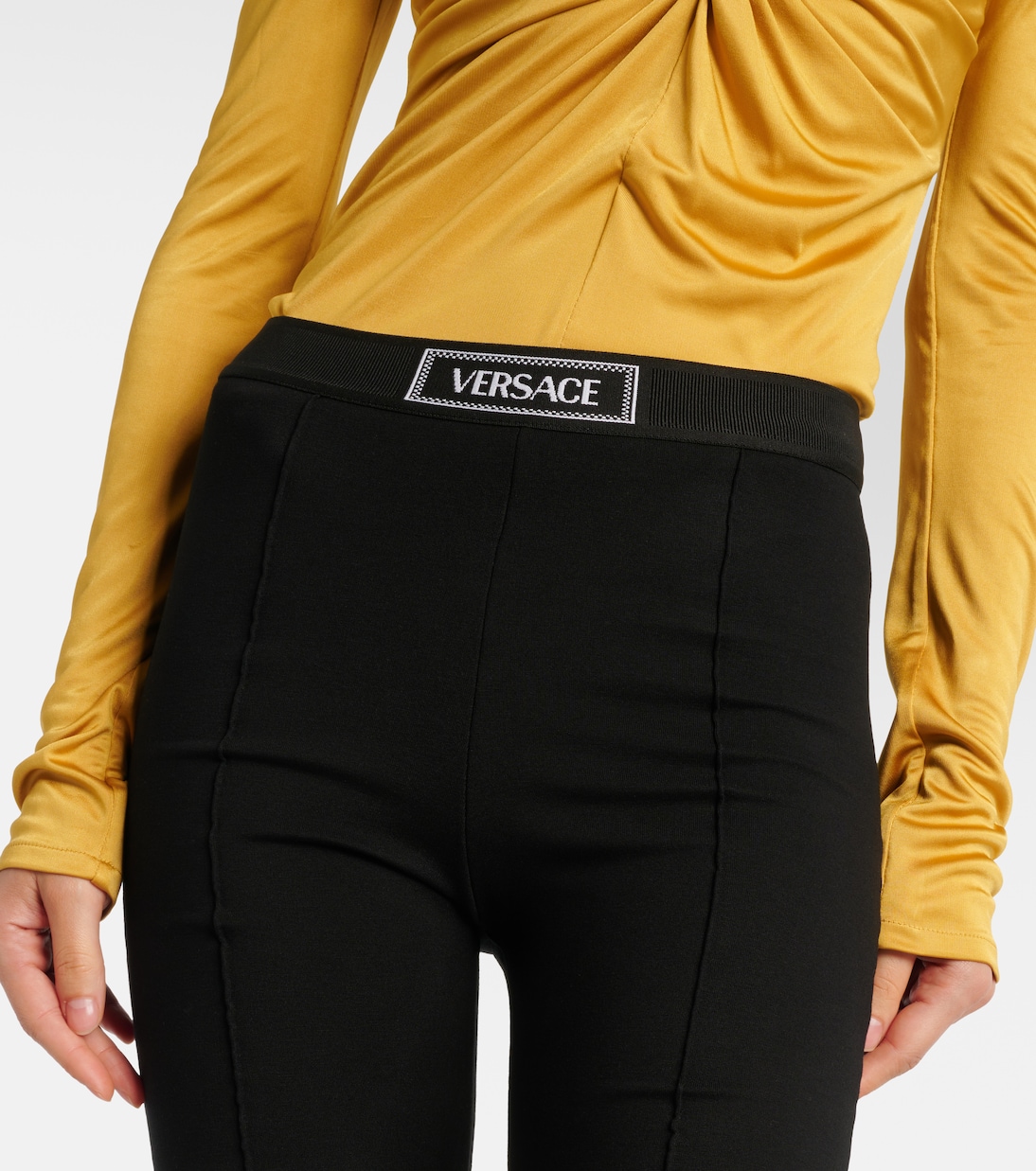 Leggings con fuseau de tiro alto con logo | Versace
